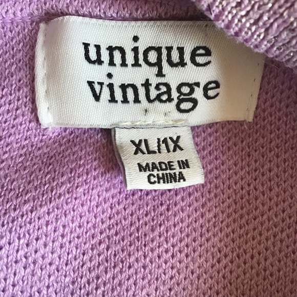 Unique vintage rainbows and clouds purple cardigan sweater XL - Picture 6 of 6